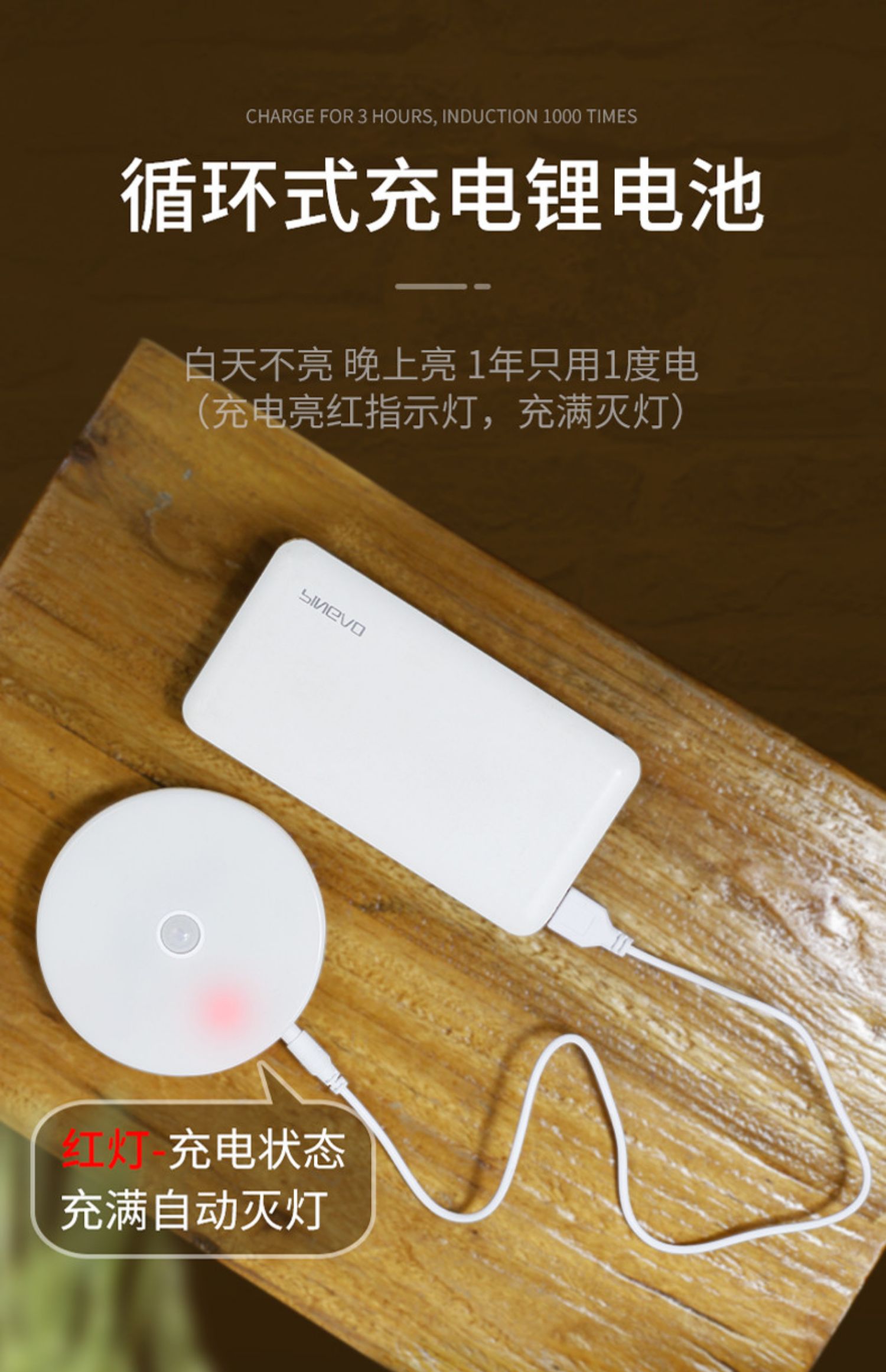 自动人体感应灯充电智能家用楼梯过道小夜灯声控光控卧室夜间特惠发1