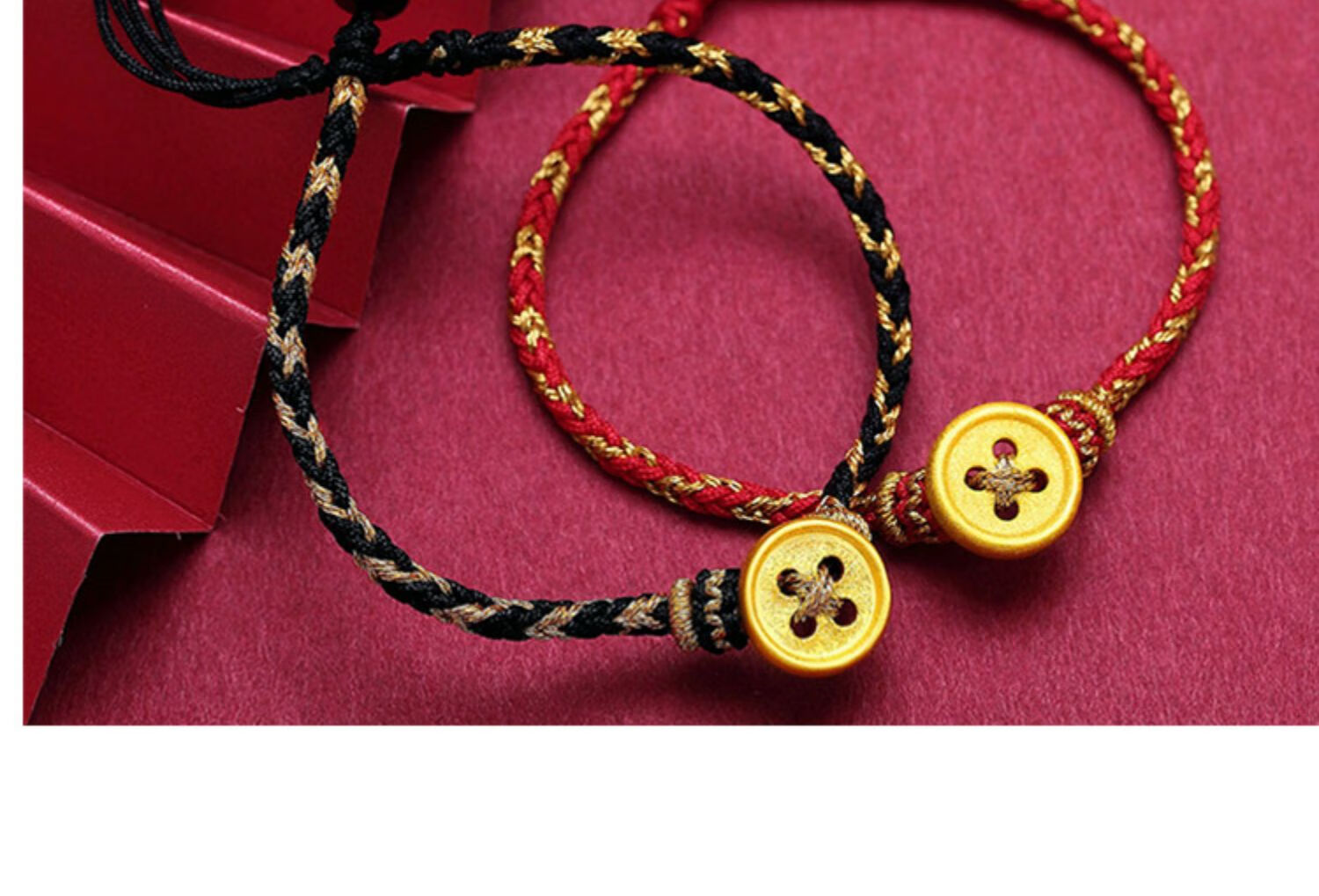 金猪手链黄金情侣手链女足金999六字箴言纽扣个性手链 礼物圣诞礼物