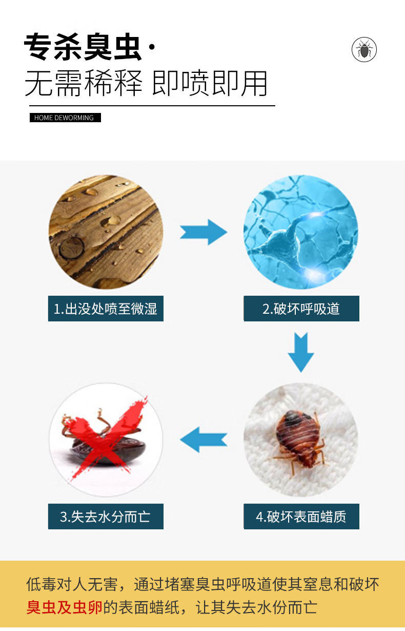 臭大姐驱虫剂臭虫克星杀虫剂宿舍家用非神器灭臭虫一扫光臭虫药床上