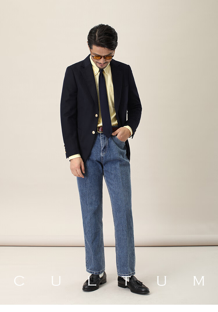 cultum西服cultum 40羊毛 navy blazer经典布雷泽西装夹克男单排扣