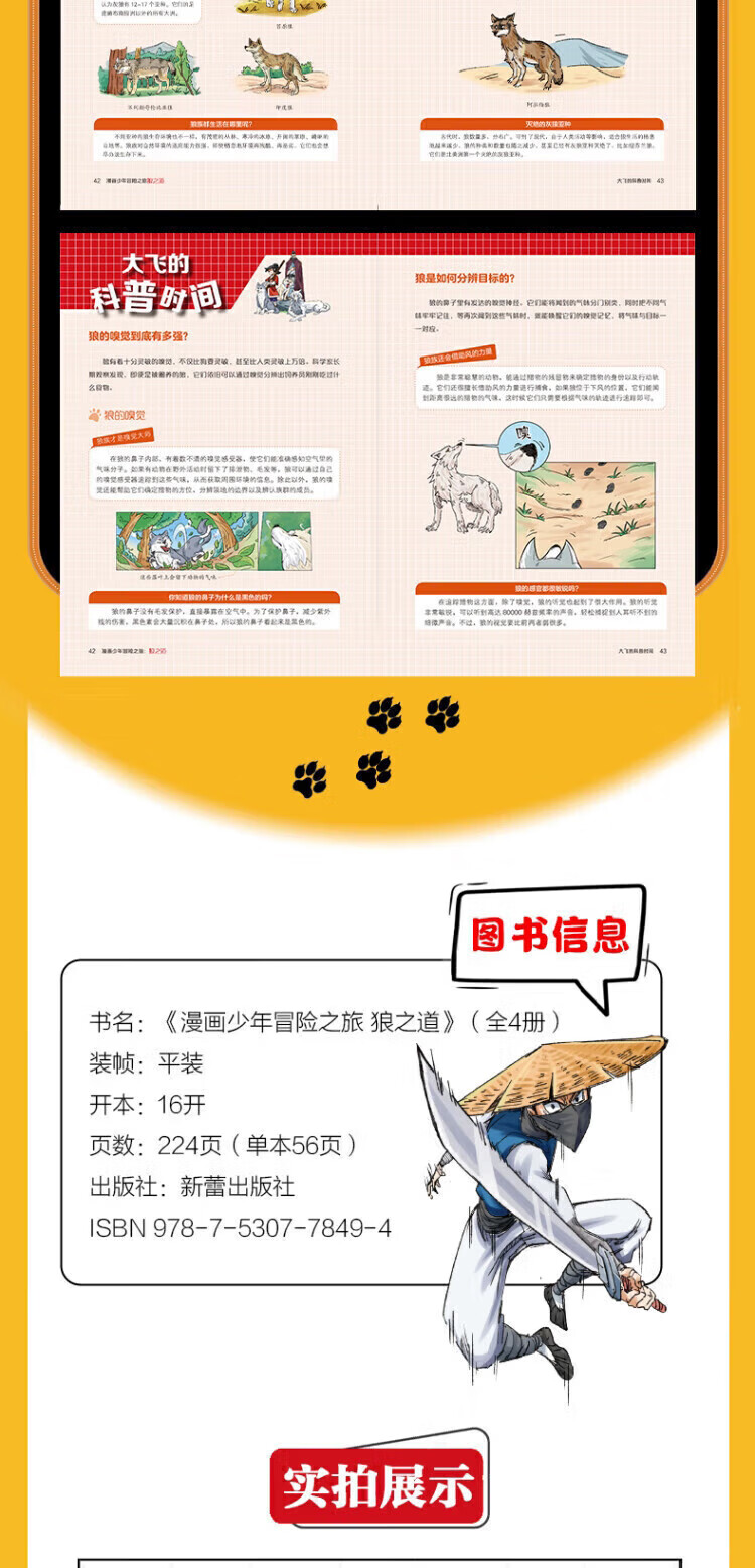 【当当旗舰-现货直发】狼道正版原著 狼道漫画之道少年整版狼之道漫画全四册 漫画少年冒险之旅狼之道 狼王梦 沈石溪画本完整版全5册 少年狼道儿童励志成功书 狼道漫画版全套4册详情图片7