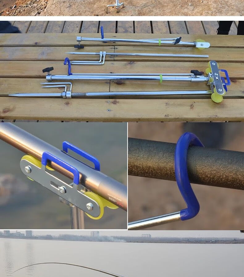 地插支架米长竿支架双轮鱼杆竿架大支架钓鱼支架鱼竿炮台牛津软胶单轮