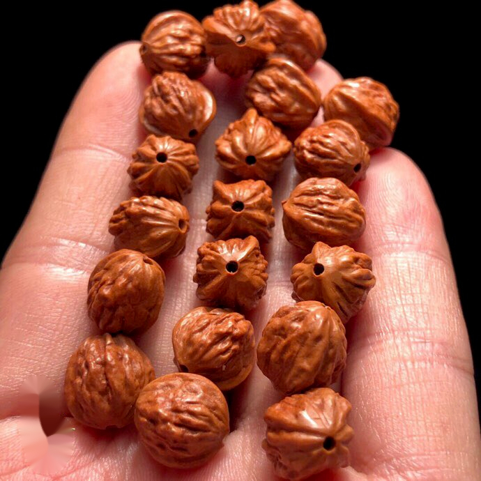 金蟾蛤蟆头手串蛤蟆背龙纹桃核雕刻精品小核桃文玩京八棱手持 1.