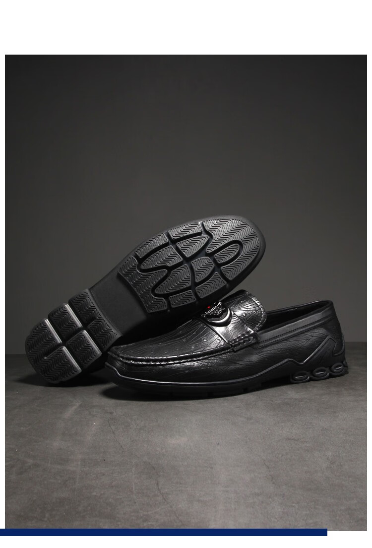 chiay承翼高端品牌轻奢侈品男鞋高档休闲皮鞋男真皮秋季透气豆豆鞋男