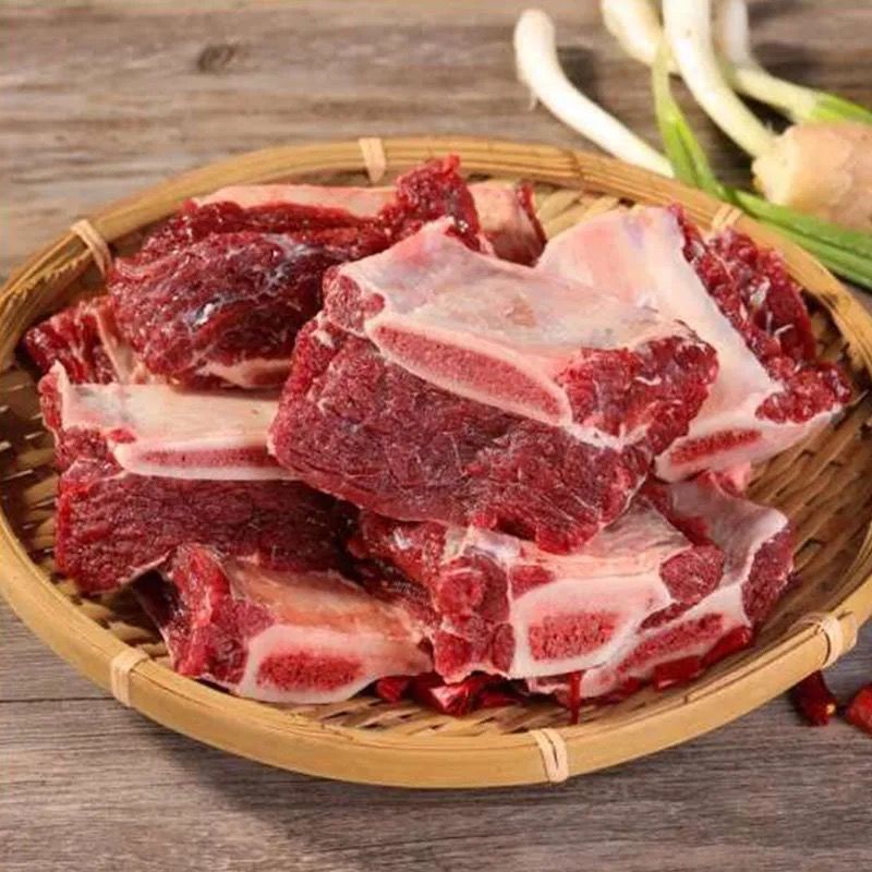 清真新鲜牛胸骨胸肋脆骨牛仔骨原切骨脆骨带肉纯骨雪花四斤牛胸骨