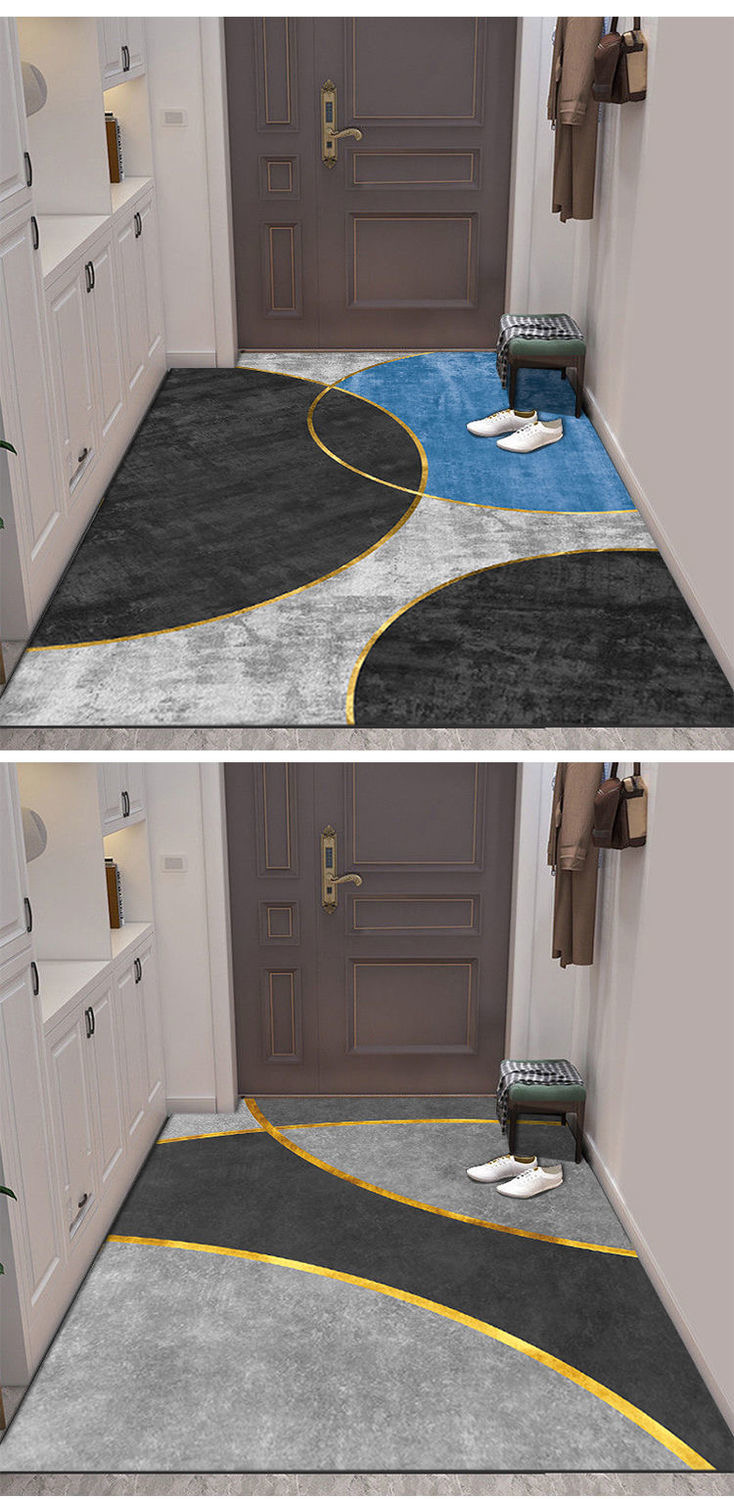 水晶绒轻奢地垫入户门地垫玄关进门脚垫可裁剪耐脏门垫水晶绒处理简约