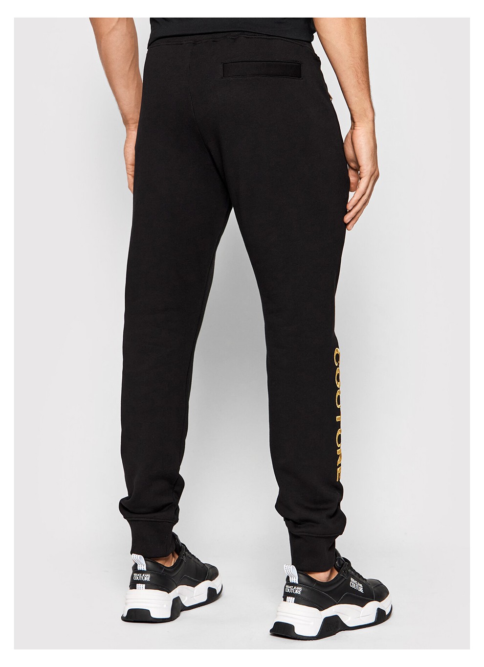 versacejeanscouture范思哲男士棉质金色刺绣图案休闲运动裤卫裤黑色