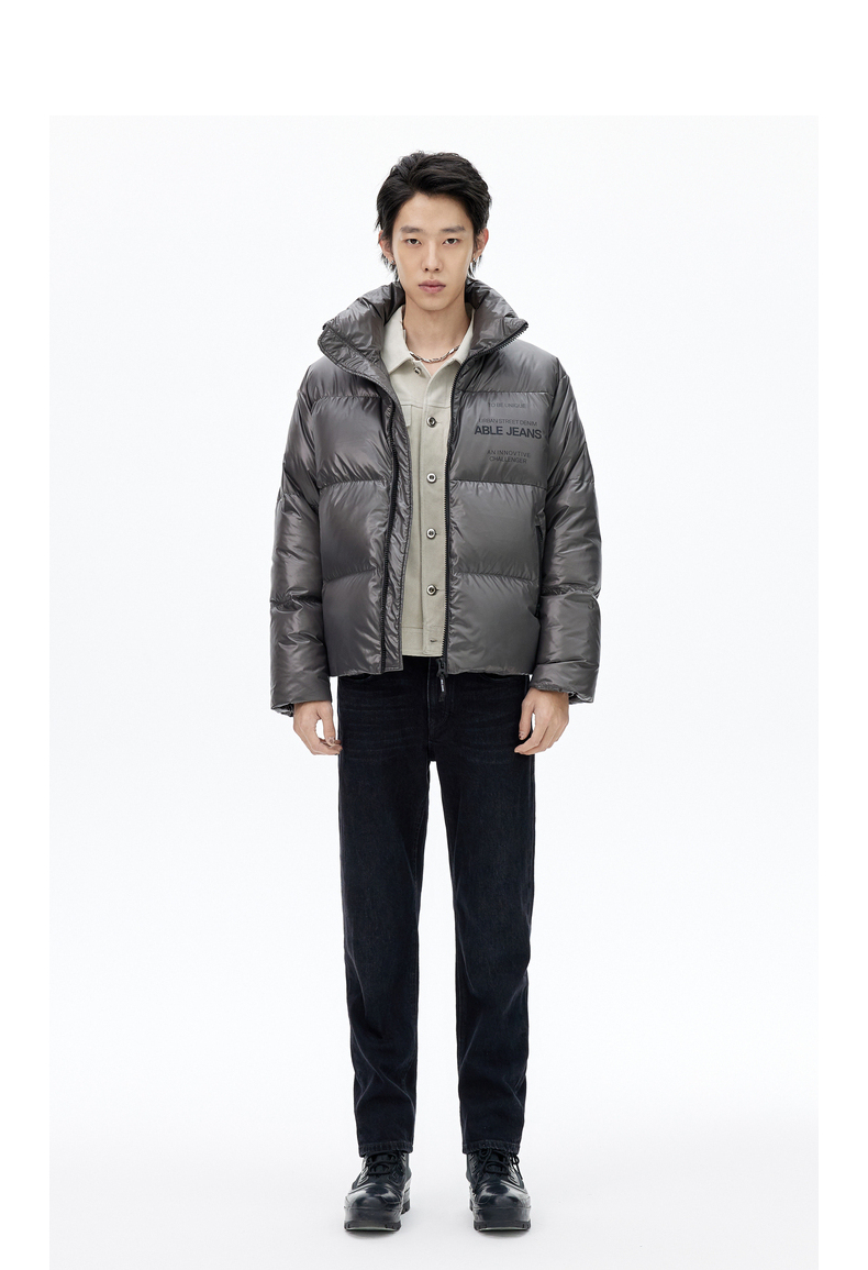 ablejeans2021冬季新品男士复古潮流弹力直筒宽松牛仔裤男801339水洗