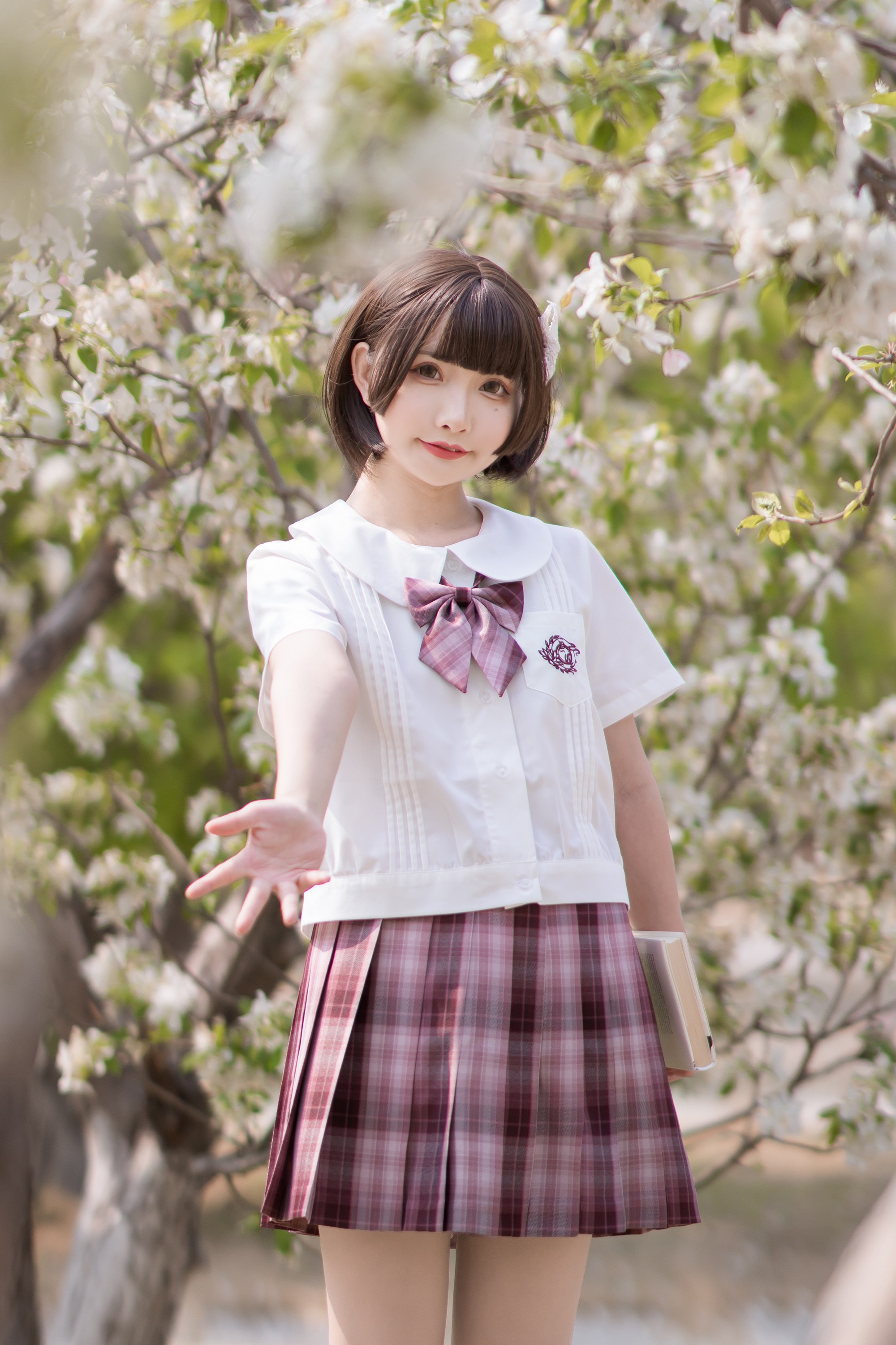 御茶家干枯玫瑰格裙原创日制校供jk格裙套装夏季格裙女半身裙 45cm裙