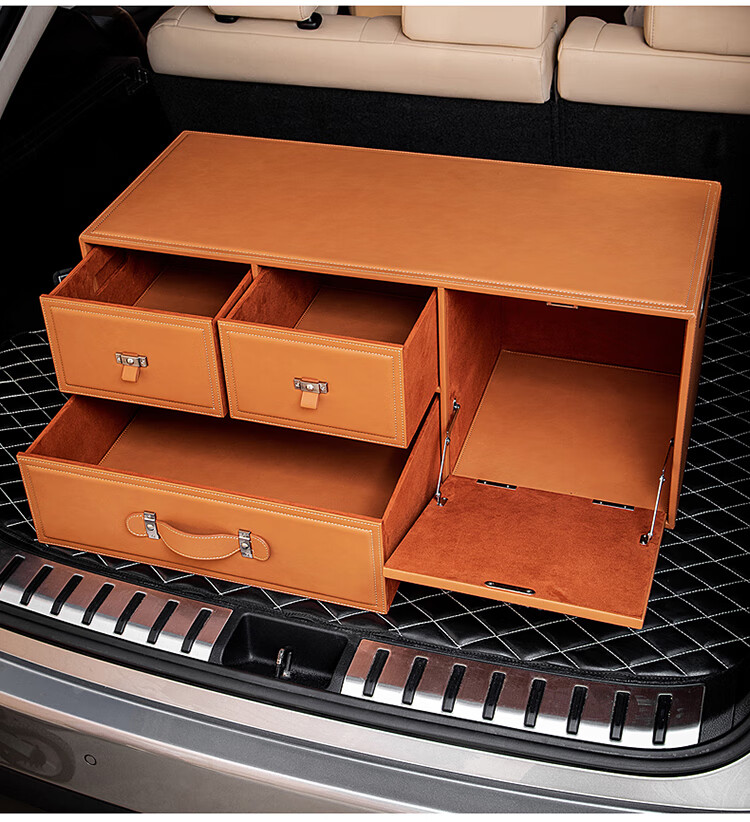 汽车后备箱储物箱适用于零跑抽屉密码箱c11车载收纳箱多功能置物盒尾