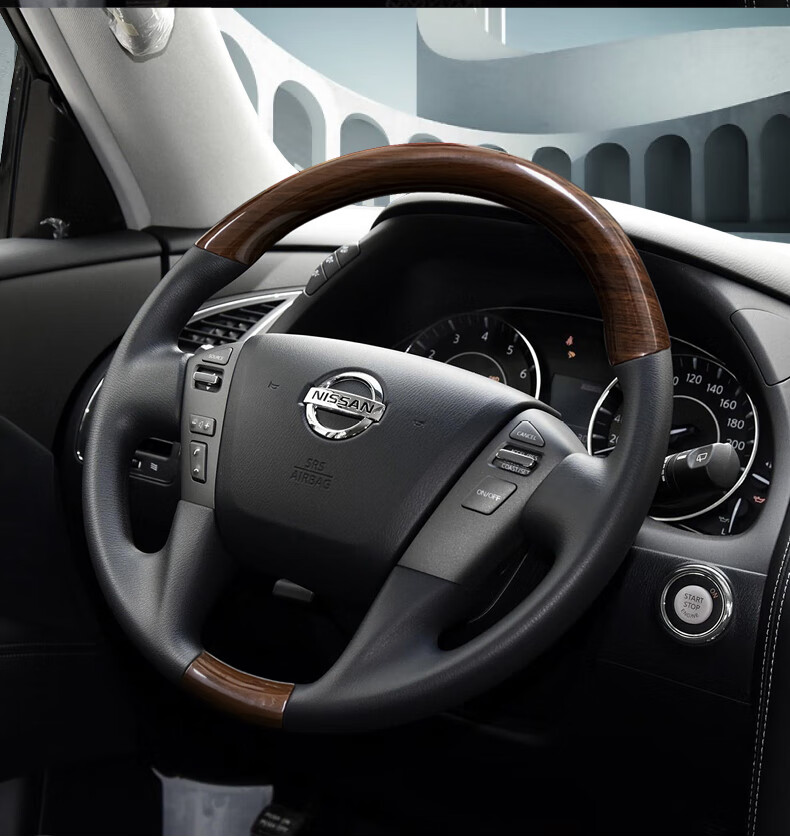 专用新老款日产途乐桃木方向盘改装贵士天籁奇骏途乐y62内饰桃木升级