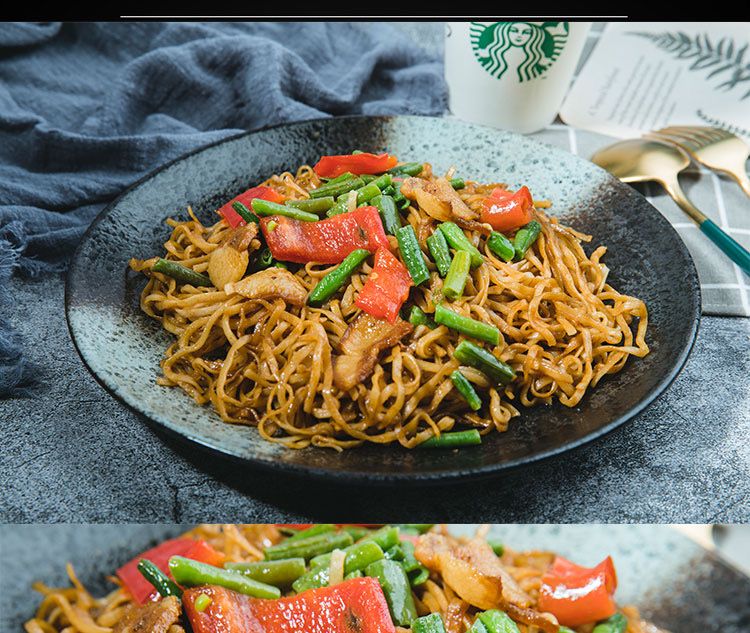 猪肉豆角焖面方便速食冷冻外卖商用料理包微波加热即食 猪肉豆角焖面