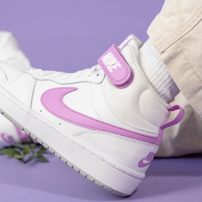 潮耐克女鞋nikecourtboroughmid黑红黑曜石小乔治城中帮运动板鞋休闲