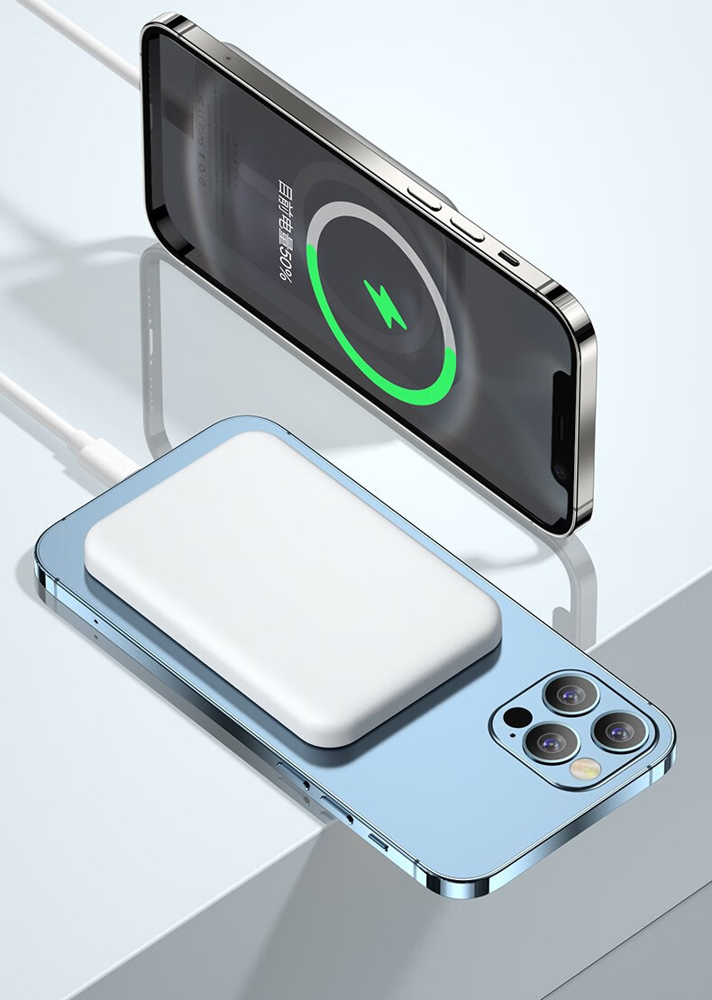 媚竹 苏宁苹果14磁吸无线充电宝magsafe快充iphone13promax12小巧便携