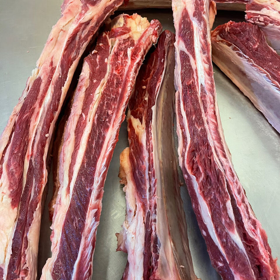 新鲜黄膘牛排骨原切内蒙古直发草地牛现杀肥瘦相间黄牛肉特瘦清真牛肋