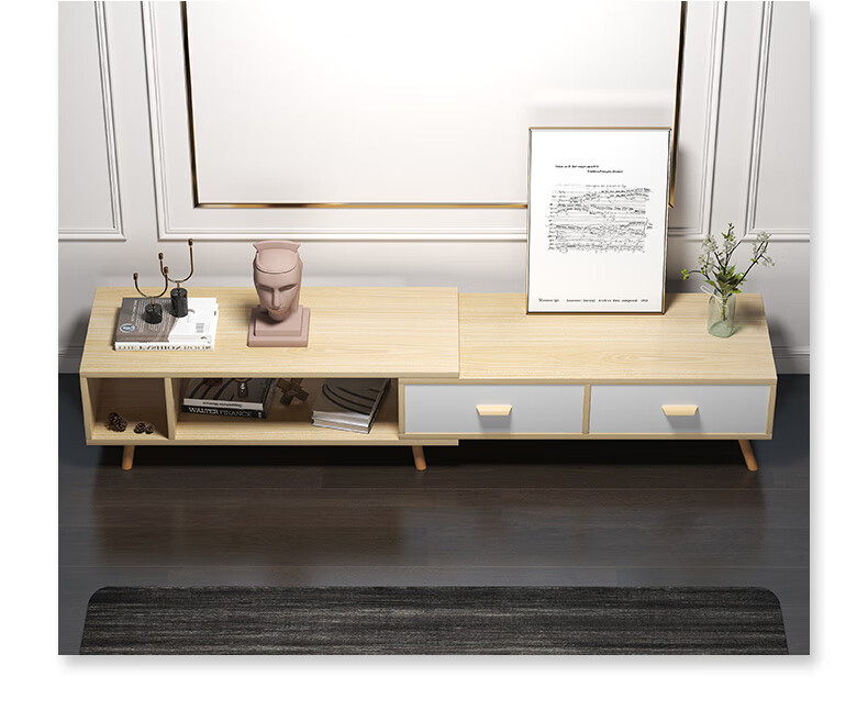 御乐欣 电视柜家用客厅靠墙柜子经济电视机柜简约可伸缩电视柜茶几