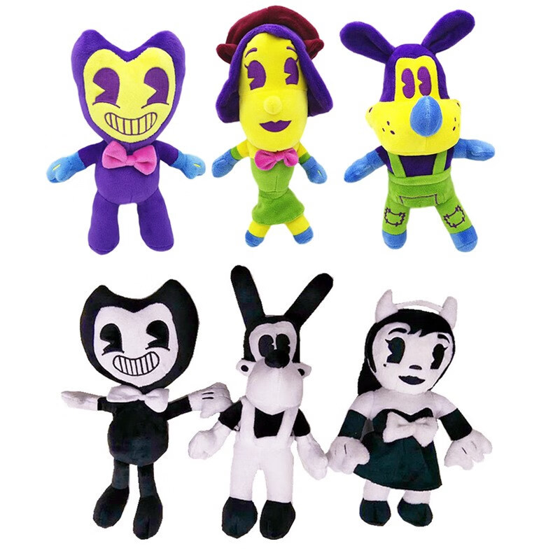 班迪与墨水机器公仔毛毛绒玩偶玩具人偶惊悚娃娃手办周边 黑白4款 30