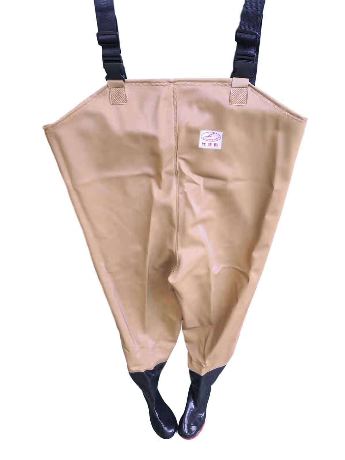 加厚半身下水裤防水衣服雨裤男捕鱼连体全身皮叉水叉裤子水裤耐磨 墨