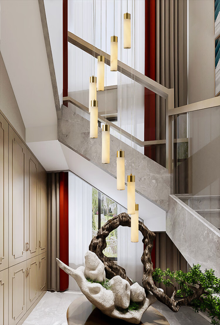 小米mi生态米家通用新中式楼梯间长吊灯现代简约楼中楼跃层酒店别墅