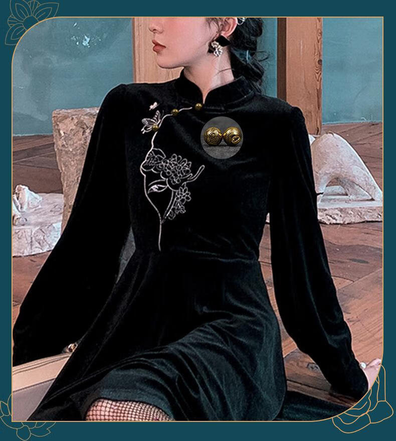 旗袍纽扣实心黄铜圆形扣子唐装汉服装饰复古祥云中式盘扣珠子 4#丁香