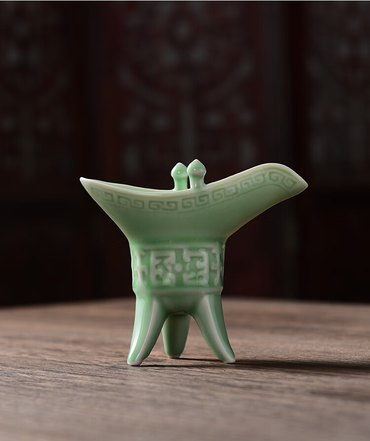 传统酒壶烈酒复古代酒樽中式家用酒杯 白酒 2#青瓷螭龙壶配六大号杯