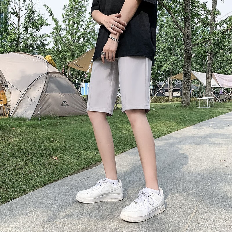 弄浪(nonglong)夏季男士短西裤大码时尚潮流五分裤薄款青年冰凉短裤男