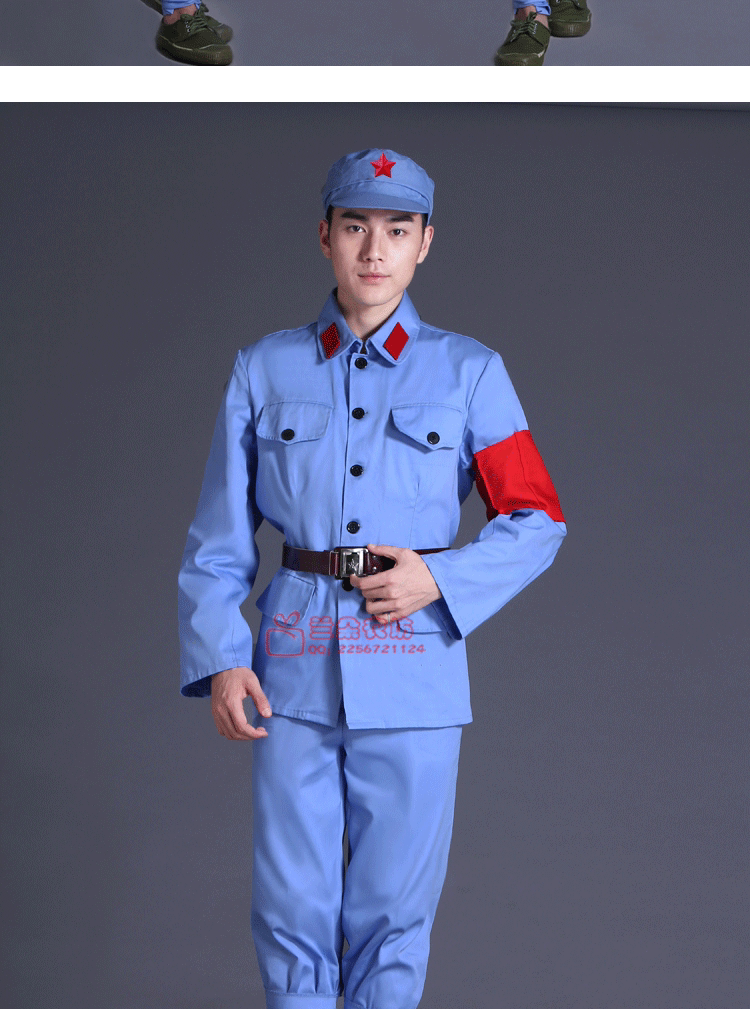 老式怀旧65式老越战老兵文革解放老红军表演出服装 单件上衣 领章