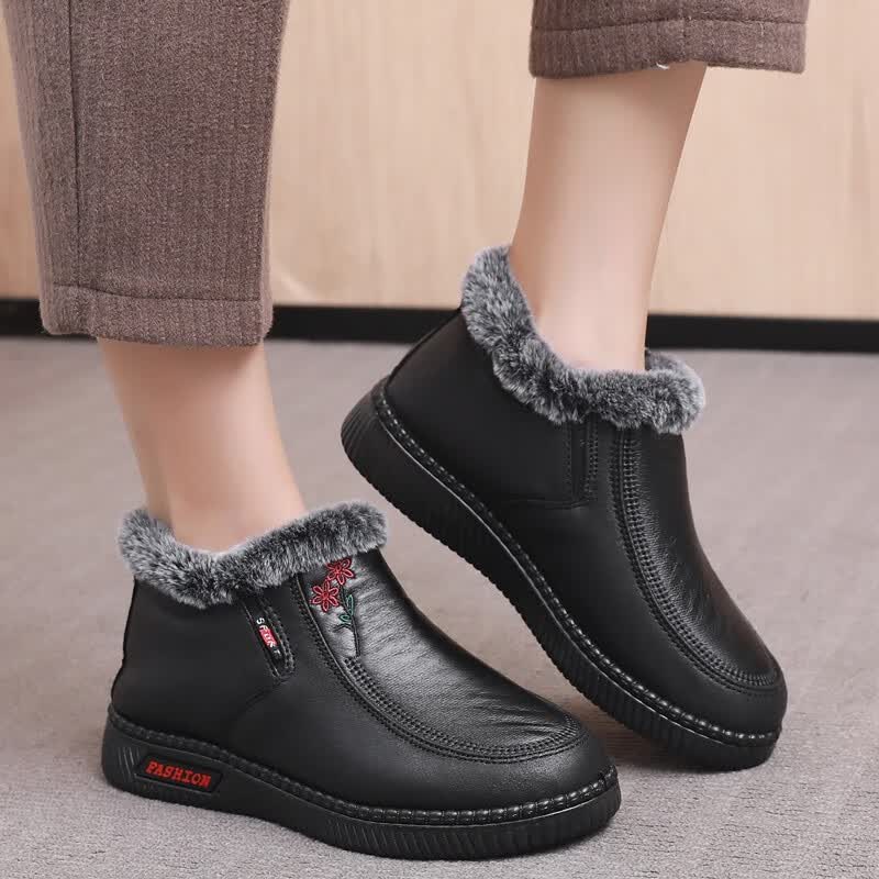 布鞋女棉鞋冬季加绒女鞋保暖中老年妈妈鞋高帮防滑奶奶鞋n609女红棉40