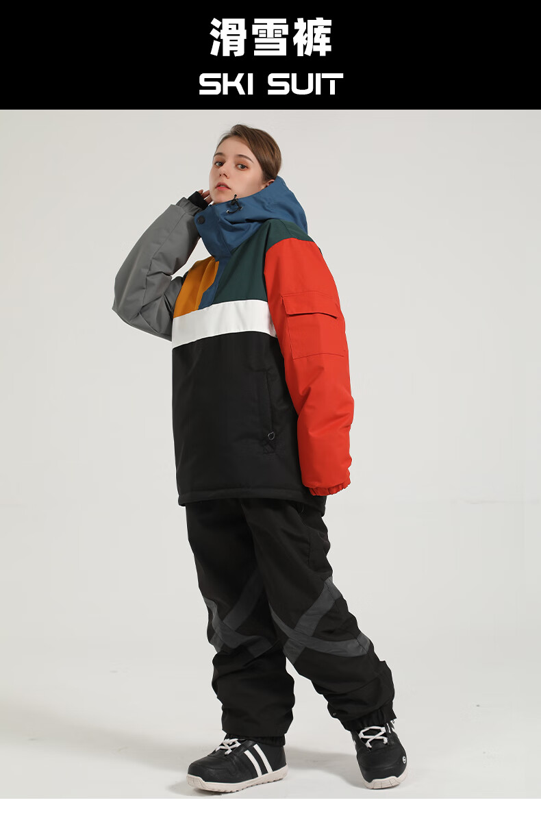 gsousnow成人滑雪裤女冬季加绒保暖反光雪裤雪服单板双板束脚防水雪地