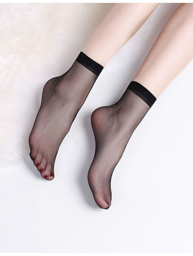 浪莎丝袜短脚尖透明水晶丝袜短袜女士全透隐形夏超薄款玻璃袜子旗舰