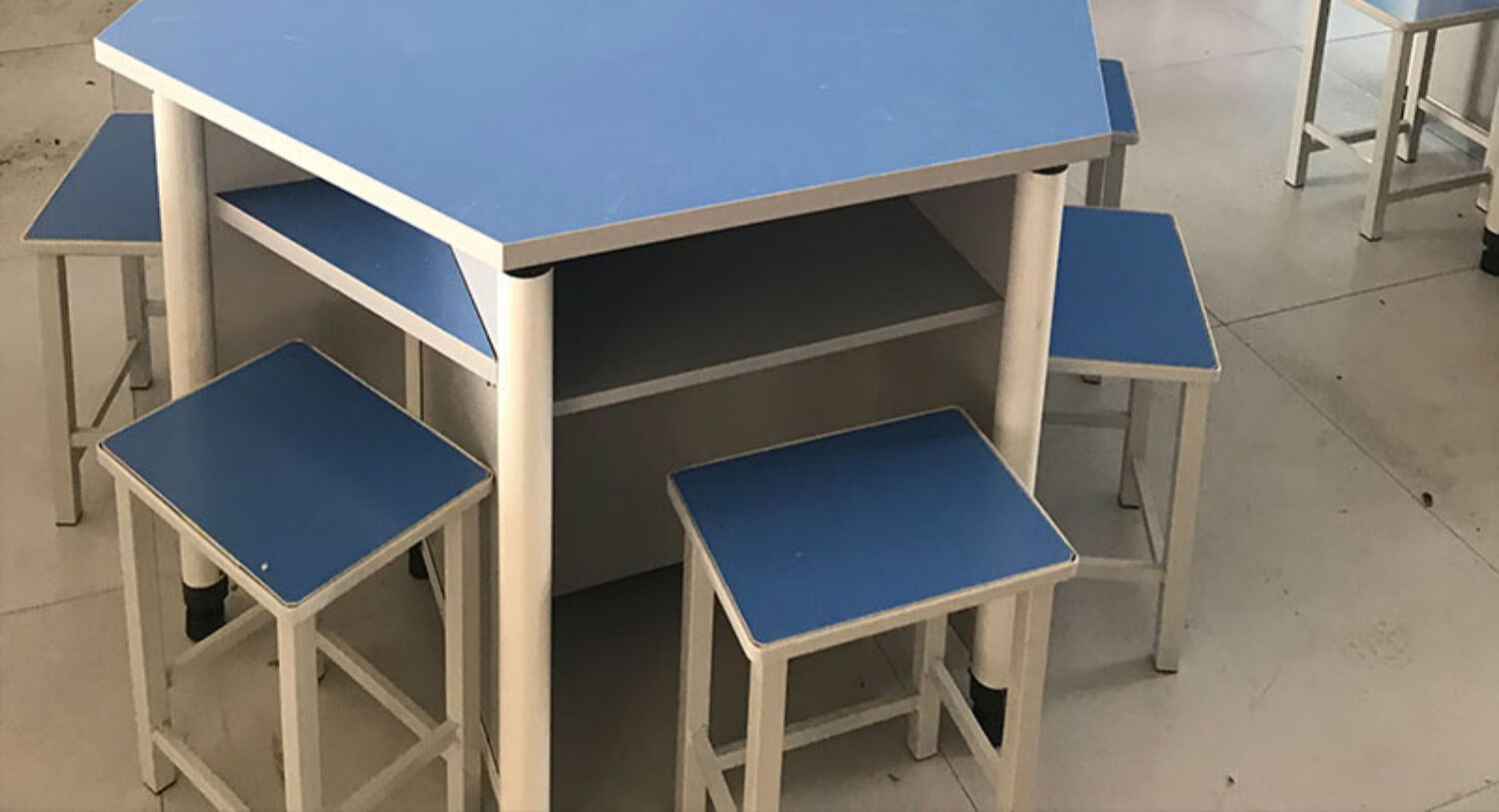 学生六角桌六边桌 科学创客教室拼接桌子 学校微机室六边形电脑桌