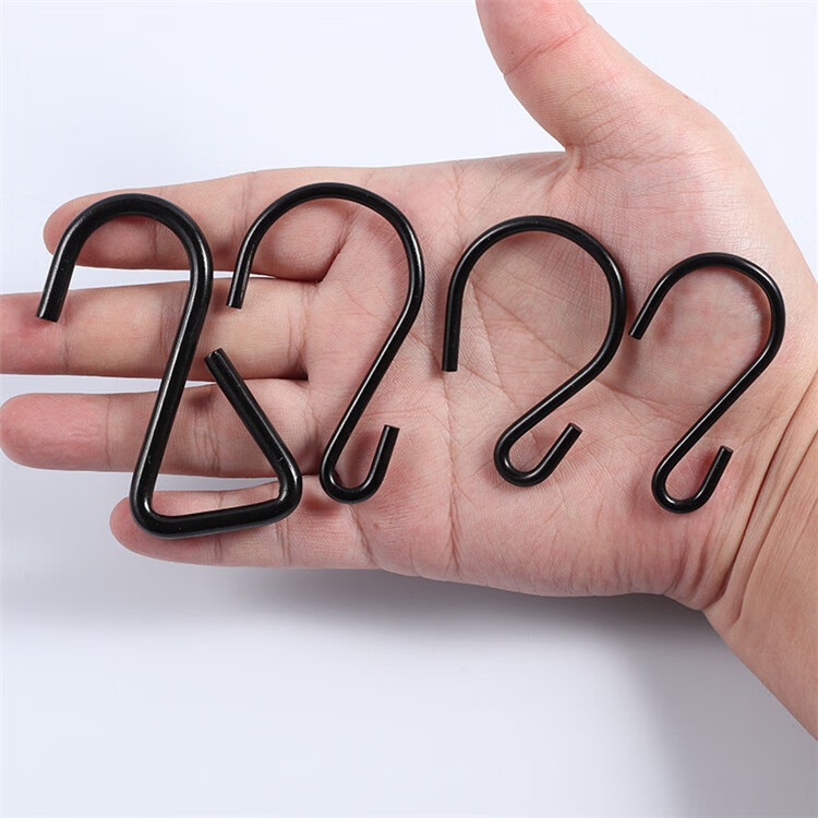 s型挂钩窗帘黑色铁钩s形钩挂勾s钩服装厨房金属收纳钩子迷你小勾子