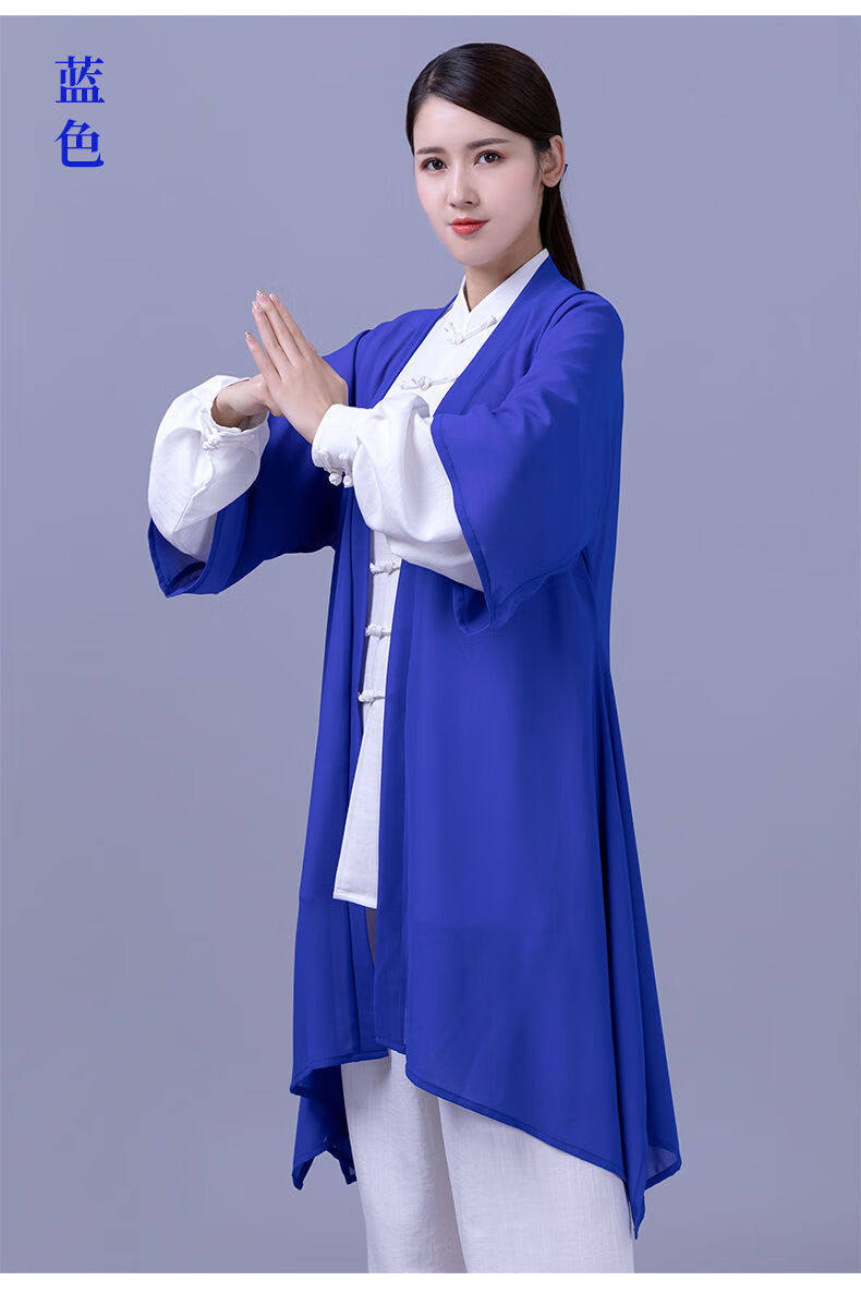行趣 太极服披纱单件新款披风外披飘逸外搭男女中国风团体表演比赛