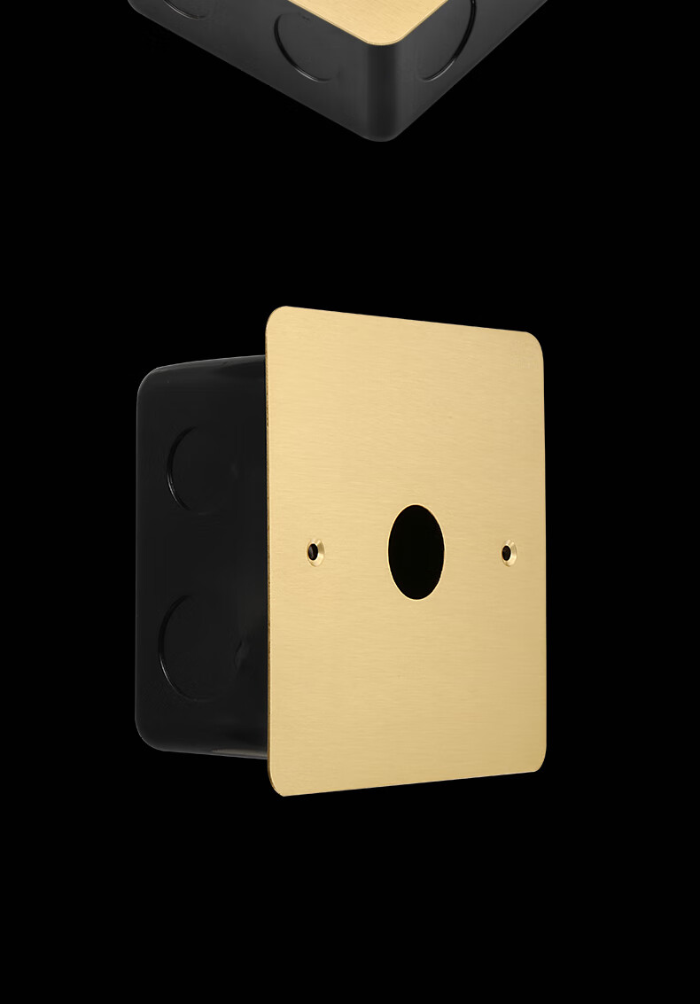 盖板穿线出线孔地插保护底盒防水遮挡86面板盲板86型拉丝金盖板加螺丝