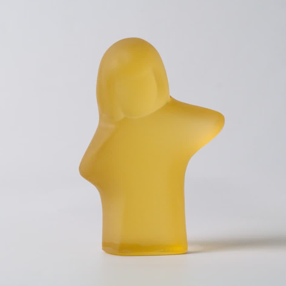 傻妞水晶玻璃居家摆件魔幻娃娃无能量款手机傻妞道具收藏礼物c品磨砂