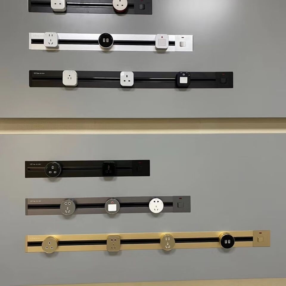 2022新款网红轨道插座壁挂式明装可移动电力轨道插座家用厨房插座usb2