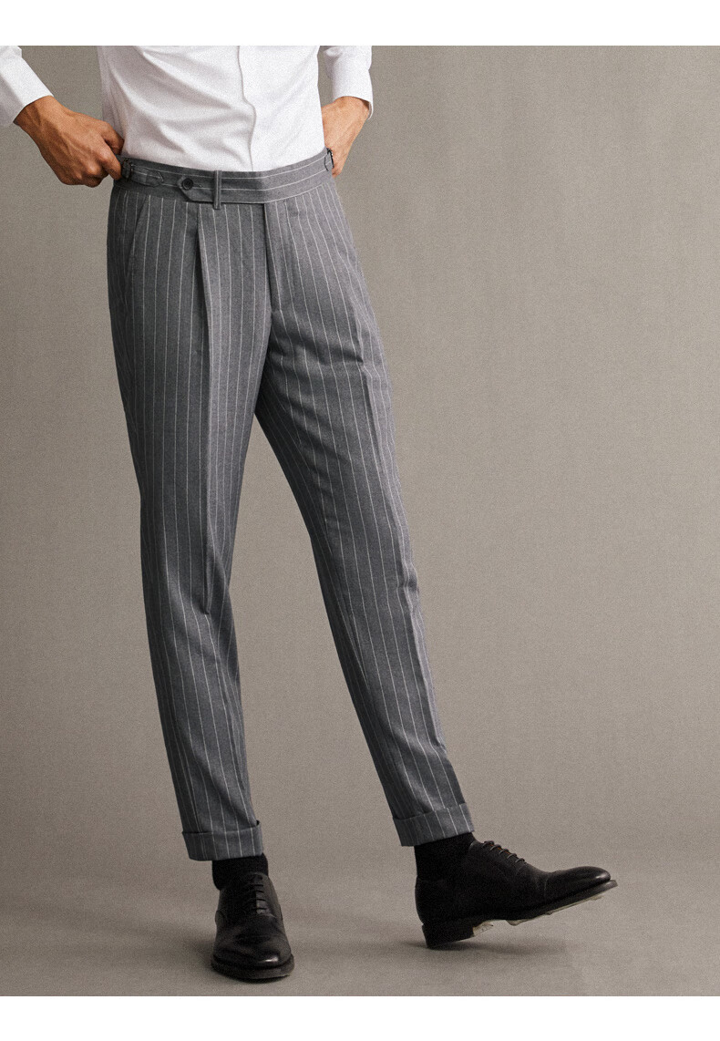 吉约蒙gmons西裤男正装商务休闲浅灰条纹西裤商场同款浅灰条纹292尺2