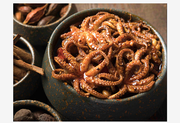3袋冷吃八爪鱼即食麻辣章鱼海鲜熟零食100g麻辣味3袋