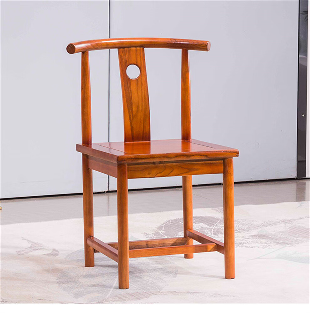 岳虎实木椅子圈椅围椅茶桌椅靠背椅餐椅牛角椅月牙椅半月椅新中式仿古