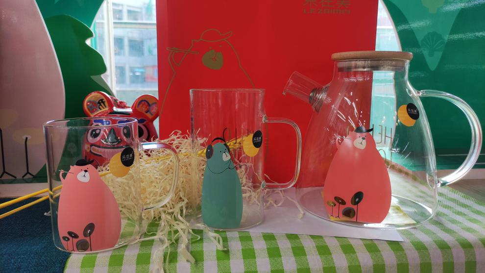 乐在美玻璃杯乐在美耐热玻璃杯网红ins风办公室客厅家用轻奢高硼硅