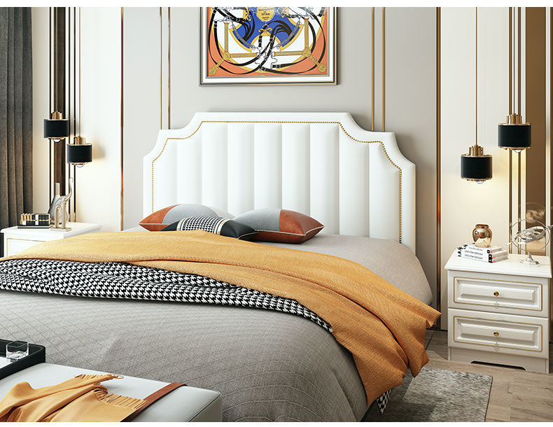 榻榻米简约现代单买床头简约薄款网红床头板靠背整体轻奢801白色12米