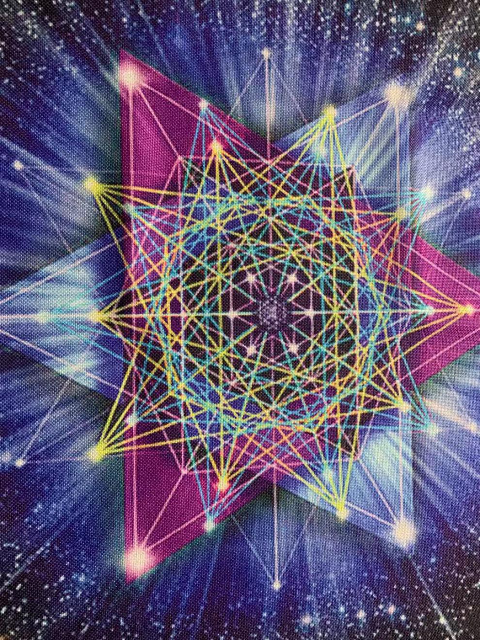 星空六芒星水晶布 塔罗牌桌布 布艺 推牌背景布 星空六芒星 60*60cm