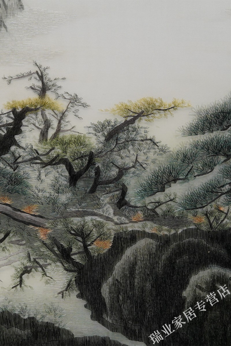 苏绣成品挂画高档山水画丝精品手工刺绣中国风家居客厅沙发背景墙书房