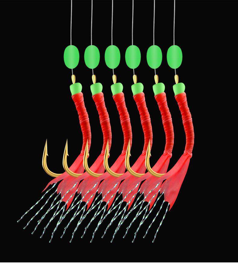路亚线专用线套装 路亚翘嘴专用鱼钩虾皮串钩钓组鱼钩翘嘴仿生串钩线