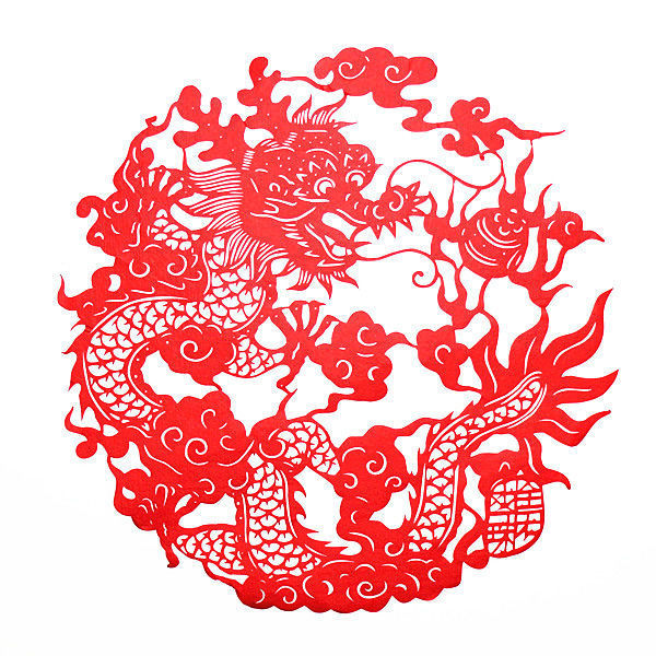 2020年中国特色出国礼品剪纸过年福字贴窗花客厅马上发财两张1010cm