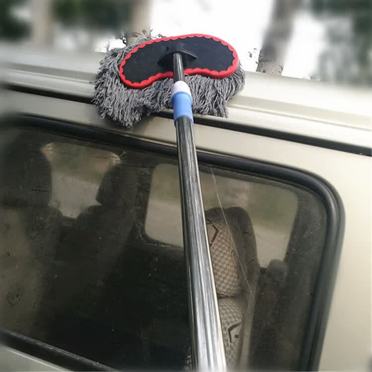 洗车拖把伸缩杆加长柄大货车大客车专用车用擦车清洁工具纯棉套装