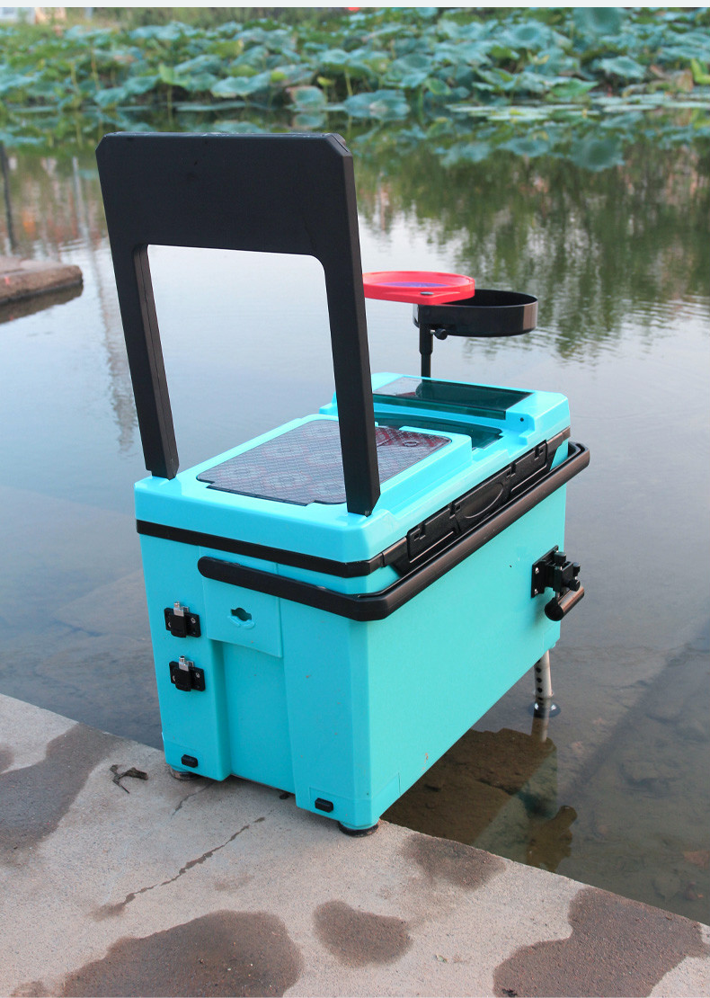 钓箱32升全套超轻多功能钓鱼箱渔具装备轻量台钓箱蓝豪华款五件套拉饵