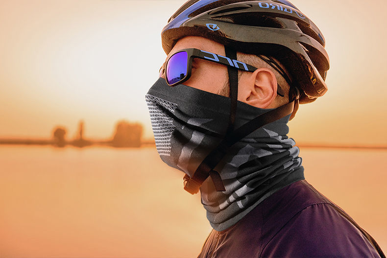 新款围脖套透气围巾登山徒步脖子套防寒防紫外线秋季新款骑行面罩白色