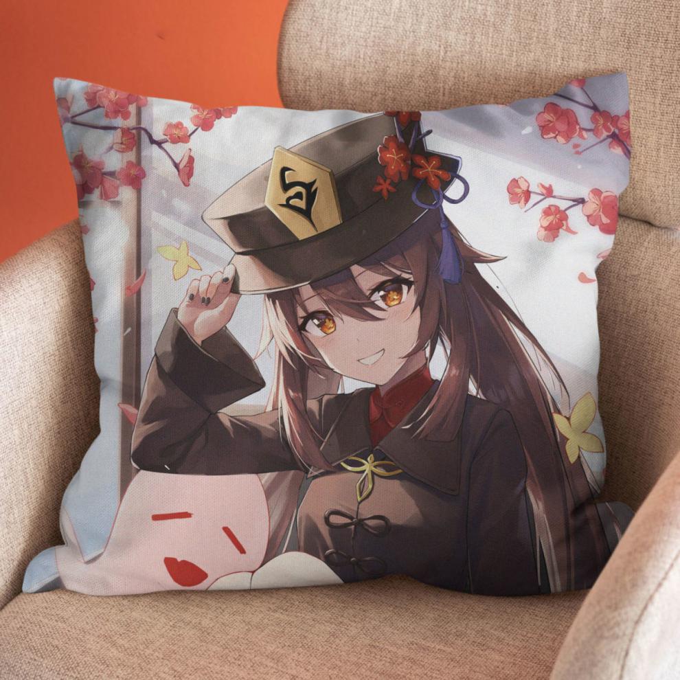 贝兰蓓儿原神周边抱枕申鹤刻晴甘雨雷电将军胡桃二次元动漫男生睡觉靠