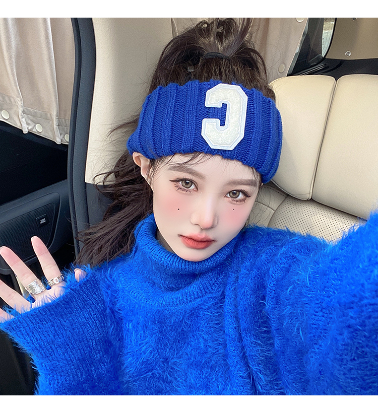 克莱因蓝发带女日常外戴秋冬百搭宽边运动头箍头套